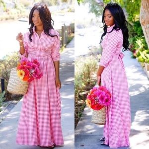 Dainty Jewells Pink Gingham Maxi Dress
